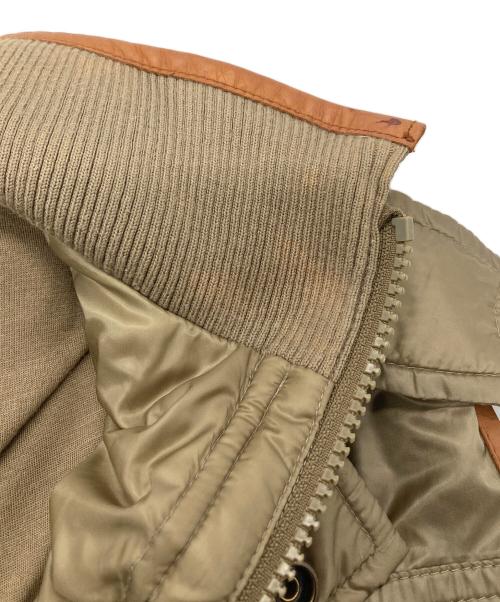 RALPH LAUREN（ラルフローレン）RALPH LAUREN (ラルフローレン) レザートリムナイロンダウンベスト　アウター　ライトアウター オリーブ サイズ:Mの古着・服飾アイテム