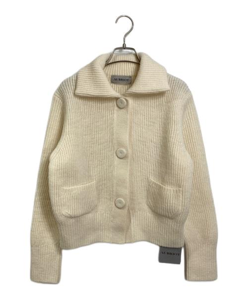 AUBRIOT（オブリオ）AUBRIOT (オブリオ) バルキーヤーン カーディガン　ウールカーディガン　日本製 ベージュ サイズ:M 未使用品の古着・服飾アイテム