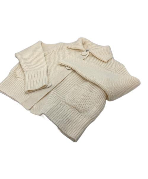 AUBRIOT（オブリオ）AUBRIOT (オブリオ) バルキーヤーン カーディガン　ウールカーディガン　日本製 ベージュ サイズ:M 未使用品の古着・服飾アイテム