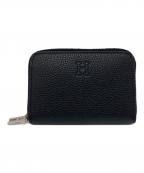 HIROFUヒロフ）の古着「レザーコンパクトウォレット　ラウンドジップウォレット　ミニ財布」｜ブラック