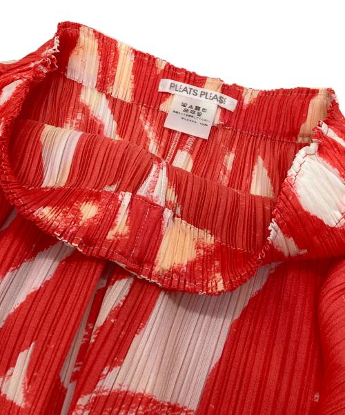 PLEATS PLEASE（プリーツプリーズ）PLEATS PLEASE (プリーツプリーズ) プリーツ フレア ロングスカート　ポリエステルスカート　日本 オレンジ サイズ:3の古着・服飾アイテム
