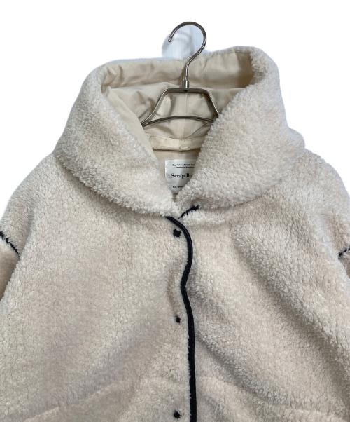 Scrap Book（スクラップブック）scrap book (スクラップブック) middle bore coat ボアジャケット　ボアコート ホワイト×ブラック サイズ:38の古着・服飾アイテム