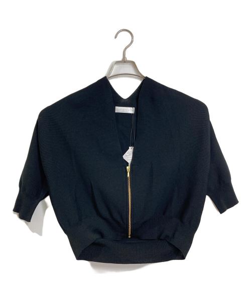 soutiencollar（ステンカラー）soutiencollar (ステンカラー) Cuir Knit クイールニット ジップカーディガン ホールガーメント　日本製　マドリガル取扱 ブラック サイズ:FREE 未使用品の古着・服飾アイテム