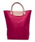 LONGCHAMP（ロンシャン）の古着「バイカラー ル プリアージュ リプレイ トップハンドルバッグ」｜FUCHSIA フクシャ ピンク