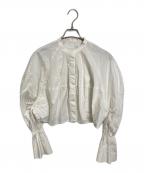 ETRE TOKYOエトレトウキョウ）の古着「カーブスリーブバンドカラーシャツ」｜ホワイト