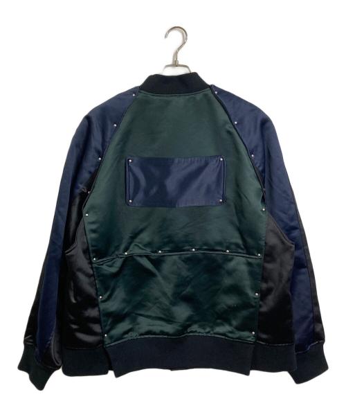 FACETASM（ファセッタズム）FACETASM (ファセッタズム) ブルゾン　スタジャン　ブラック×ネイビー×グリーン ブラック×ネイビー サイズ:4の古着・服飾アイテム