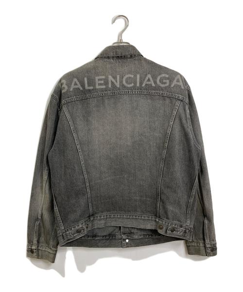 BALENCIAGA（バレンシアガ）BALENCIAGA (バレンシアガ) デニムジャケット　バックロゴ デニムジャケット　18SS グレー サイズ:46の古着・服飾アイテム