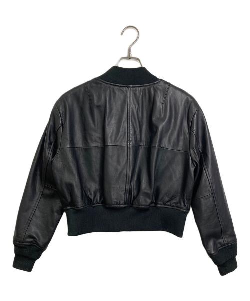 Noble（ノーブル）Noble (ノーブル) ラムレザーMA-1ブルゾン　アウター　ライトアウター　レザージャケット ブラック サイズ:36の古着・服飾アイテム