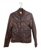 MANDOマンドー）の古着「レザージャケット　ラムレザー」｜ブラウン