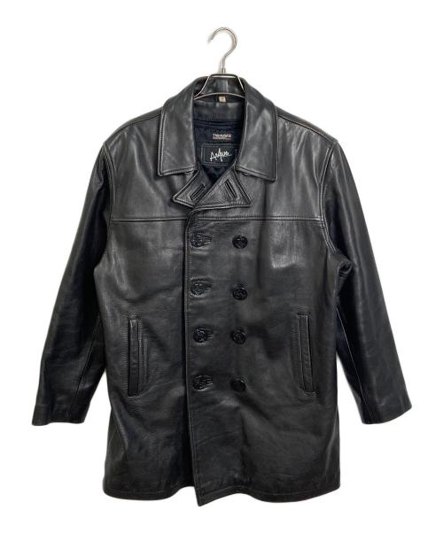 Anjum Collections（アンジュム・コレクションズ）Anjum Collections (アンジュム・コレクションズ) 【古着】レザーPコート　 ブラック サイズ:Mの古着・服飾アイテム