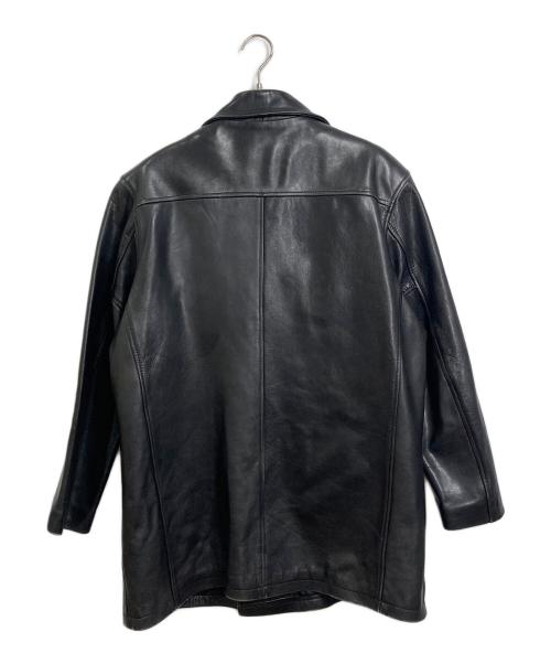 Anjum Collections（アンジュム・コレクションズ）Anjum Collections (アンジュム・コレクションズ) 【古着】レザーPコート　 ブラック サイズ:Mの古着・服飾アイテム