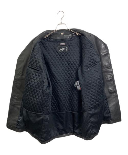Anjum Collections（アンジュム・コレクションズ）Anjum Collections (アンジュム・コレクションズ) 【古着】レザーPコート　 ブラック サイズ:Mの古着・服飾アイテム