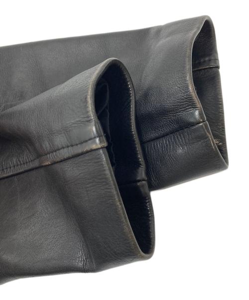 Anjum Collections（アンジュム・コレクションズ）Anjum Collections (アンジュム・コレクションズ) 【古着】レザーPコート　 ブラック サイズ:Mの古着・服飾アイテム