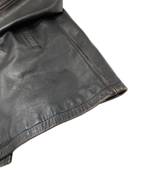 Anjum Collections（アンジュム・コレクションズ）Anjum Collections (アンジュム・コレクションズ) 【古着】レザーPコート　 ブラック サイズ:Mの古着・服飾アイテム