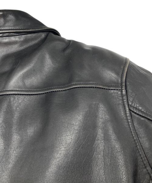 Anjum Collections（アンジュム・コレクションズ）Anjum Collections (アンジュム・コレクションズ) 【古着】レザーPコート　 ブラック サイズ:Mの古着・服飾アイテム