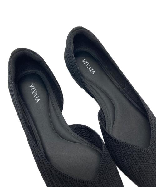 VIVAIA（ビバイア）vivaia (ビバイア) ポインテッドトゥVカットフラットシューズ ブラック サイズ:35の古着・服飾アイテム