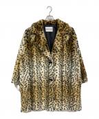 Stand Studioスタンド スタジオ）の古着「minna coat  ファーコート　ロングコート　レオパード　アニマル柄　ヒョウ柄」｜ブラウン
