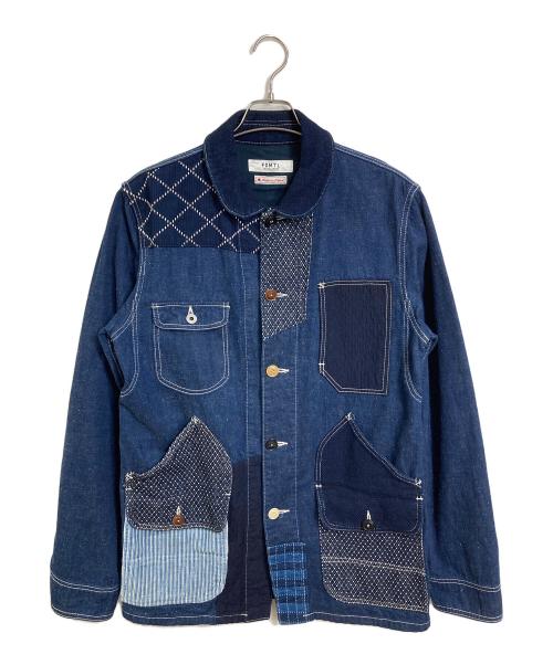 FDMTL（ファンダメンタル）FDMTL (ファンダメンタル) パッチワーク カバーオール　デニム　アウター　ライトアウター　日本製 インディゴ サイズ:4の古着・服飾アイテム