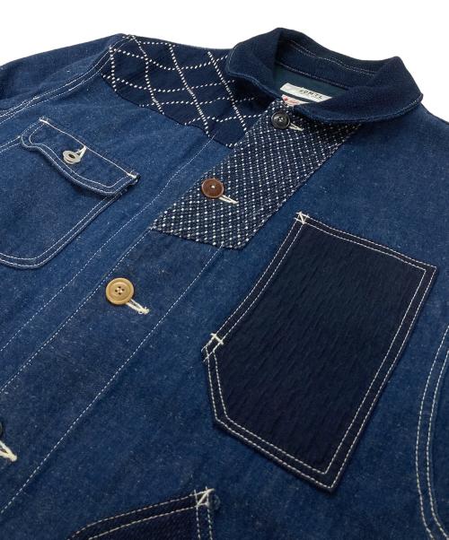FDMTL（ファンダメンタル）FDMTL (ファンダメンタル) パッチワーク カバーオール　デニム　アウター　ライトアウター　日本製 インディゴ サイズ:4の古着・服飾アイテム