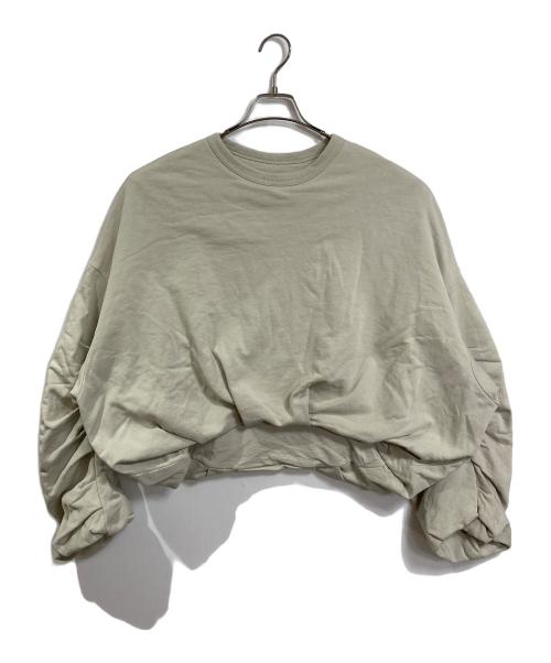 DRIES VAN NOTEN（ドリスヴァンノッテン）DRIES VAN NOTEN (ドリスヴァンノッテン) バルーンスウェット　デザイントップス　スウェット ベージュ サイズ:XS（実寸参照）の古着・服飾アイテム