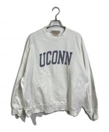 REMI RELIEF（レミレリーフ）の古着「日焼け＆ペンキ加工裏毛クルー」｜ホワイト