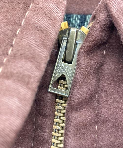 French Army（フランス軍）French Army (フランス軍) 【古着】French Brown Moleskin Zip Jacket モールスキンジャケット　アウター　ECLARジップ 40年代～50年代 ブラウン サイズ:実寸参照の古着・服飾アイテム