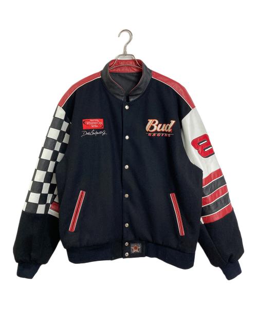 CHASE AUTHENTICS by JH Design Group（チェイス・オーセンティックス・バイ・ジェーエイチ・デザイン・グループ）CHASE AUTHENTICS by JH Design Group 【古着】レザー切替レーシングジャケット スタジャン　アウター　リバーシブル レッド×ブラック サイズ:2XLの古着・服飾アイテム