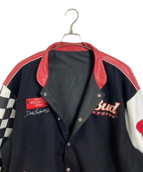 CHASE AUTHENTICS by JH Design Group（チェイス・オーセンティックス・バイ・ジェーエイチ・デザイン・グループ）CHASE AUTHENTICS by JH Design Group 【古着】レザー切替レーシングジャケット スタジャン　アウター　リバーシブル レッド×ブラック サイズ:2XLの古着・服飾アイテム