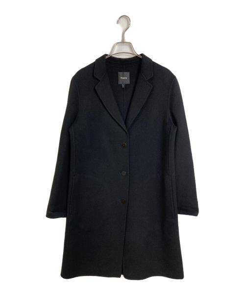 theory（セオリー）theory (セオリー) カシミヤ混チェスターコート　ロングコート　アウター　フォーマル ブラック サイズ:Mの古着・服飾アイテム