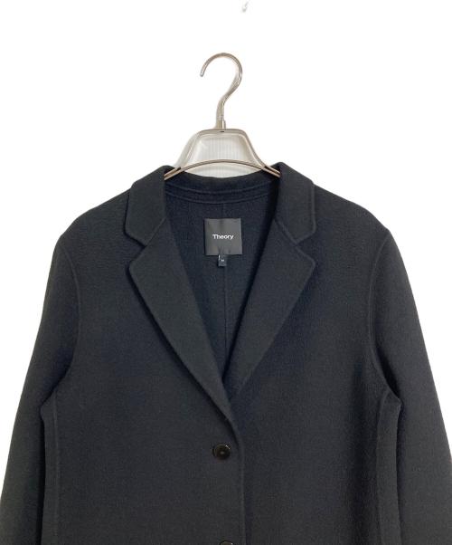 theory（セオリー）theory (セオリー) カシミヤ混チェスターコート　ロングコート　アウター　フォーマル ブラック サイズ:Mの古着・服飾アイテム