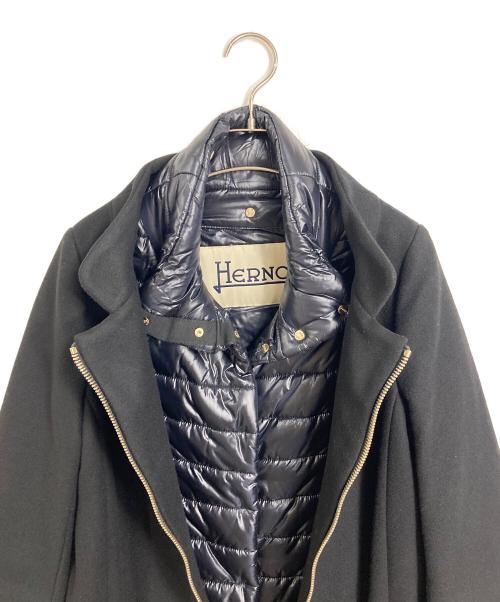HERNO（ヘルノ）HERNO (ヘルノ) デタッチャブル パネルコート 3WAY  ブラック サイズ:42の古着・服飾アイテム