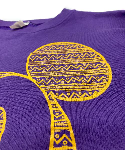 velva sheen（ベルバシーン）velva sheen (ベルバシーン) Disney (ディズニー) 【古着】80'S~90'S キャラクタースウェット ネイティブ柄　80年代　90年代　USA製 パープル サイズ:Lの古着・服飾アイテム