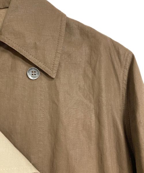 Acne studios（アクネ ストゥディオズ）ACNE STUDIOS (アクネ ストゥディオス) オーバーサイズ ダブルブレスト リネン トレンチコート　ロングコート　イタリア製 ブラウン サイズ:34の古着・服飾アイテム