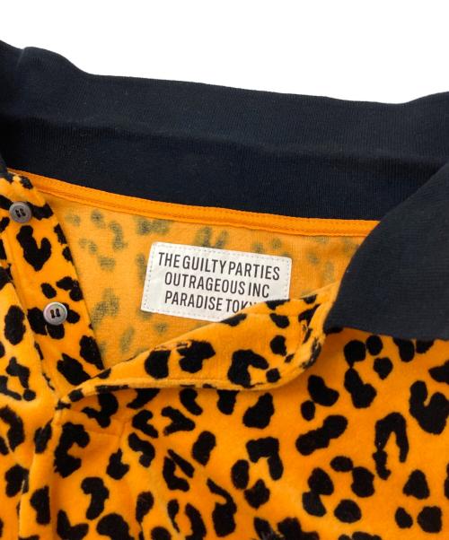 WACKO MARIA（ワコマリア）WACKO MARIA (ワコマリア) VELOUR POLO SHIRT S/S ( TYPE-2 ) レオパードポロシャツ　総柄　日本製 オレンジ×ブラック サイズ:XLの古着・服飾アイテム