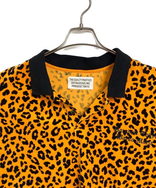 WACKO MARIA（ワコマリア）WACKO MARIA (ワコマリア) VELOUR POLO SHIRT S/S ( TYPE-2 ) レオパードポロシャツ　総柄　日本製 オレンジ×ブラック サイズ:XLの古着・服飾アイテム