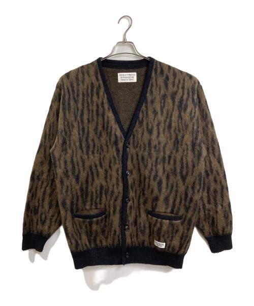 WACKO MARIA（ワコマリア）WACKO MARIA (ワコマリア) 21AW LEOPARD MOHAIR CARDIGAN(TYPE2) モヘア混カーディガン　レオパード　総柄　日本製 ブラウン×ブラック サイズ:XLの古着・服飾アイテム