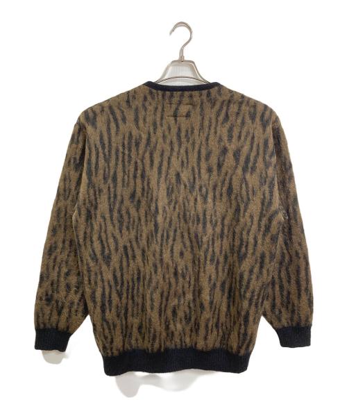 WACKO MARIA（ワコマリア）WACKO MARIA (ワコマリア) 21AW LEOPARD MOHAIR CARDIGAN(TYPE2) モヘア混カーディガン　レオパード　総柄　日本製 ブラウン×ブラック サイズ:XLの古着・服飾アイテム