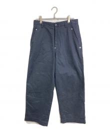 FOLL（フォル）の古着「peach skin bio wardrobe chino ピーチスキン チノパンツ 2025AW モールスキン風 高密度 チノクロス ワイドパンツ ストレート ワークパンツ　日本製」｜ネイビー