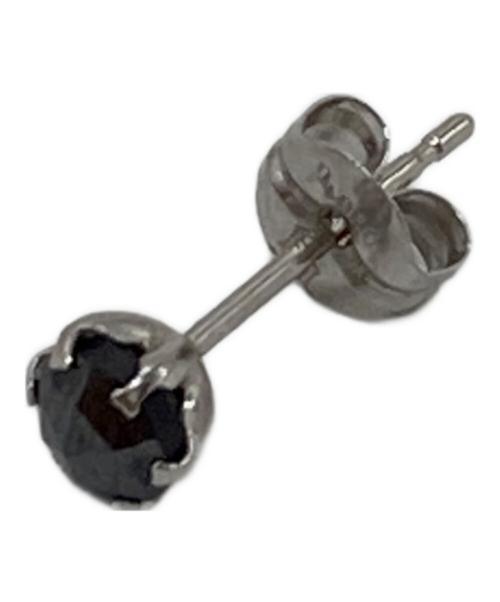 LION HEART（ライオンハート）LION HEART (ライオンハート) ブラックダイヤモンドピアス　0.25CT プラチナ ブラック サイズ:Mの古着・服飾アイテム