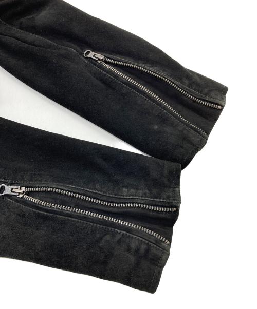 JOURNAL STANDARD relume（ジャーナルスタンダード レリューム）JOURNAL STANDARD relume (ジャーナルスタンダード レリューム) ゴートシングルスウェードライダース　レザージャケット　アウター　ライトアウター　ヤギ革 ブラック サイズ:Lの古着・服飾アイテム