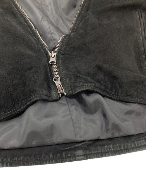 JOURNAL STANDARD relume（ジャーナルスタンダード レリューム）JOURNAL STANDARD relume (ジャーナルスタンダード レリューム) ゴートシングルスウェードライダース　レザージャケット　アウター　ライトアウター　ヤギ革 ブラック サイズ:Lの古着・服飾アイテム