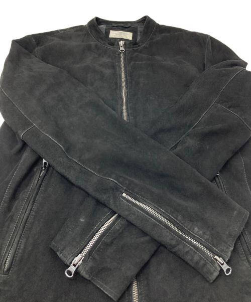 JOURNAL STANDARD relume（ジャーナルスタンダード レリューム）JOURNAL STANDARD relume (ジャーナルスタンダード レリューム) ゴートシングルスウェードライダース　レザージャケット　アウター　ライトアウター　ヤギ革 ブラック サイズ:Lの古着・服飾アイテム