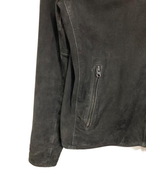 JOURNAL STANDARD relume（ジャーナルスタンダード レリューム）JOURNAL STANDARD relume (ジャーナルスタンダード レリューム) ゴートシングルスウェードライダース　レザージャケット　アウター　ライトアウター　ヤギ革 ブラック サイズ:Lの古着・服飾アイテム