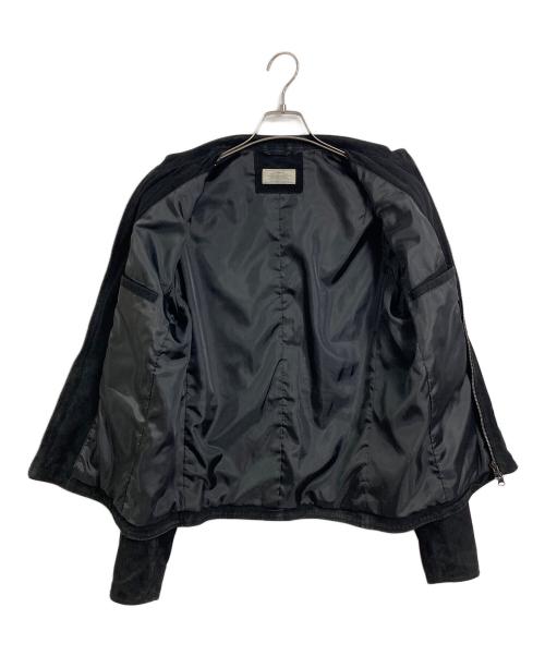 JOURNAL STANDARD relume（ジャーナルスタンダード レリューム）JOURNAL STANDARD relume (ジャーナルスタンダード レリューム) ゴートシングルスウェードライダース　レザージャケット　アウター　ライトアウター　ヤギ革 ブラック サイズ:Lの古着・服飾アイテム