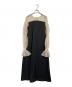 sahara（サハラ）の古着「TulleSleeveSatin Dress ドレスワンピース　長袖ワンピース　25SS」｜ブラック×ベージュ