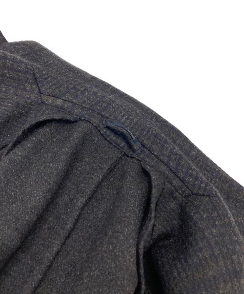 LARDINI（ラルディーニ）LARDINI (ラルディーニ) シングルチェスターコート チェック柄　 ブラウン×ネイビー サイズ:46の古着・服飾アイテム