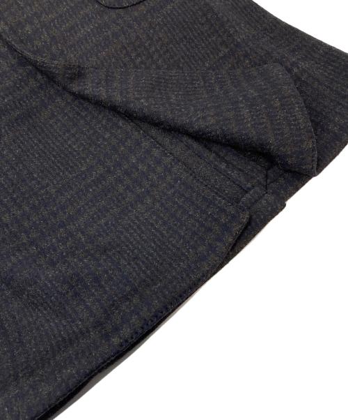 LARDINI（ラルディーニ）LARDINI (ラルディーニ) シングルチェスターコート チェック柄　 ブラウン×ネイビー サイズ:46の古着・服飾アイテム