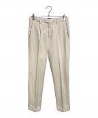 BRIGLIA 1949ブリリア 1949）の古着「コットンストレッチ生成りデニム1プリーツテーパードパンツ　カラーデニム　イタリア製」｜アイボリー