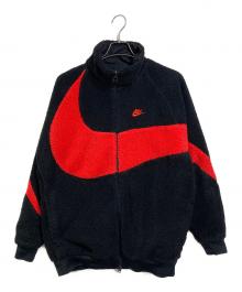 NIKE（ナイキ）の古着「ビッグスウッシュリバーシブルボアジャケット」｜ブラック×レッド