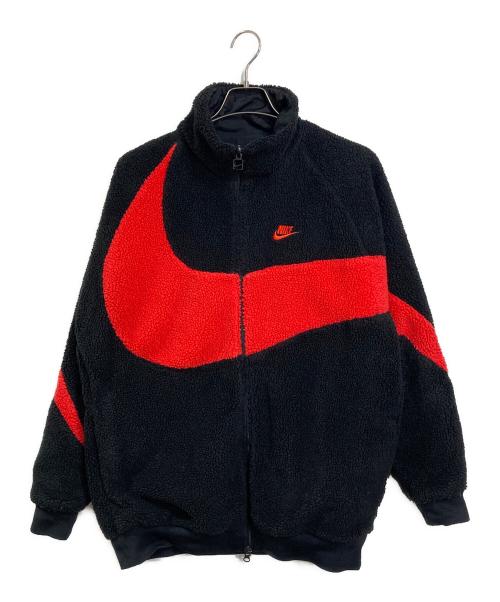 NIKE（ナイキ）NIKE (ナイキ) ビッグスウッシュリバーシブルボアジャケット ブラック×レッド サイズ:XLの古着・服飾アイテム
